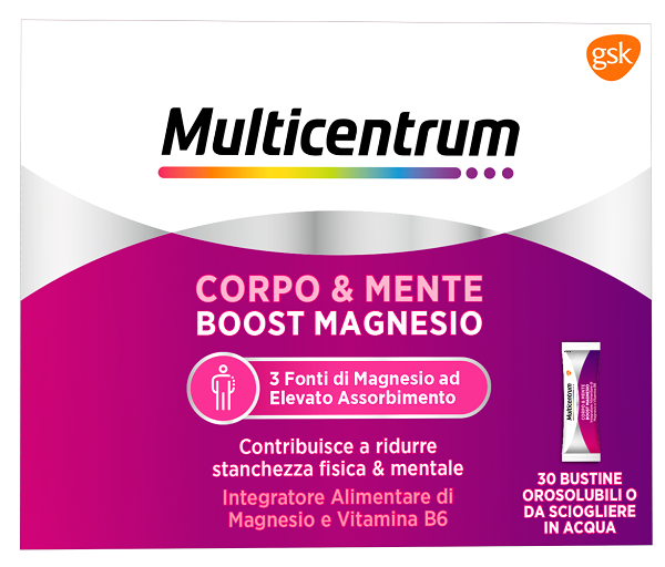 MULTICENTRUM BOOST MAGNESIO 30 BUSTINE - Farmastop