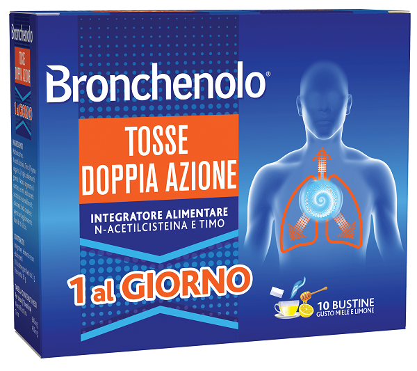 BRONCHENOLO TOSSE DOPPIA AZIONE 10 BUSTINE - Farmastop