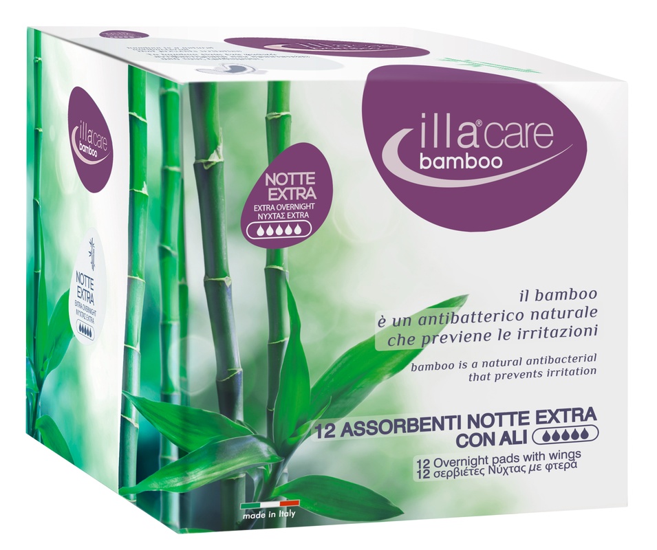 ILLA CARE BAMBOO ASSORBENTI NOTTE EXTRA 12 PEZZI - Farmastop