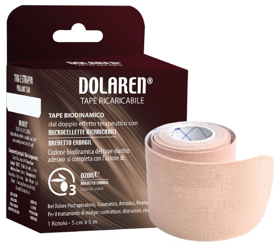 DOLAREN TAPE RICARICABILE CEROTTO TERAPEUTICO BEIGE CM 5X5 M IN ROTOLO - Farmastop