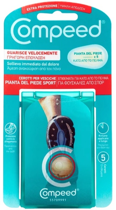 COMPEED CEROTTI PER VESCICHE PIANTA PIEDE SPORT 5 PEZZI - Farmastop