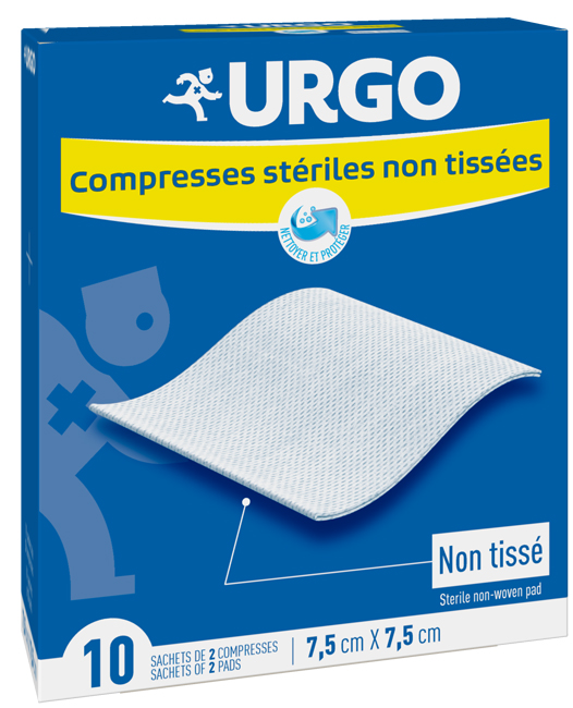 COMPRESSA DI GARZA IN COTONE STERILE URGO 7,5 X 7,5 CM 1 PEZZO - Farmastop