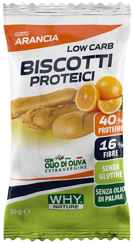 WHYNATURE BISCOTTI PROTEICI ARANCIA 30 G - Farmastop