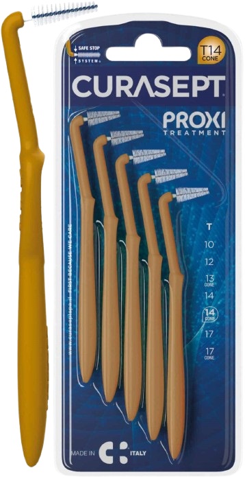 CURASEPT PROXI ANGLE T14 CONE OCRA/DARK GOLD - Farmastop