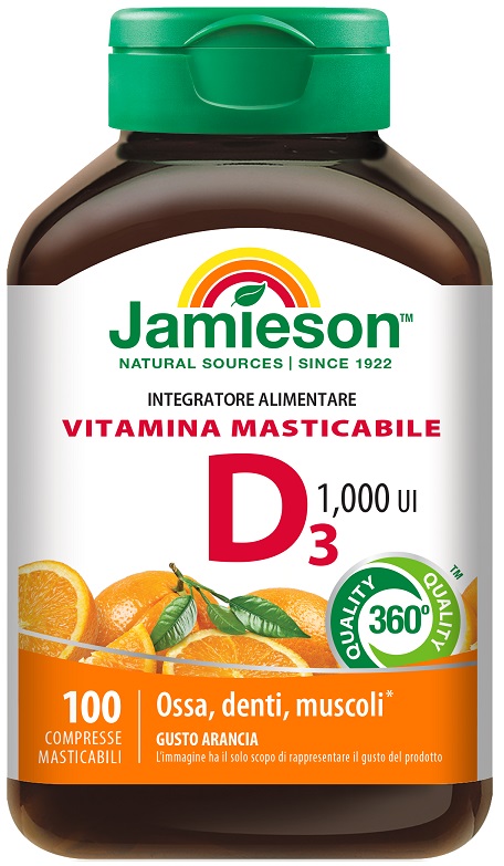 JAMIESON VITAMINA D MASTICABILE ARANCIA 100 COMPRESSE - Farmastop