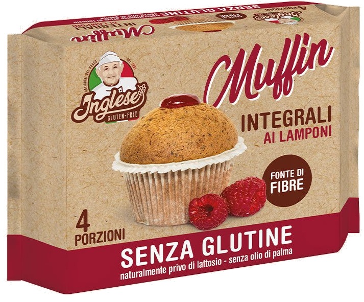 INGLESE MUFFIN INTEGRALI FARCITI AL LAMPONE 4 PEZZI DA 40 G - Farmastop
