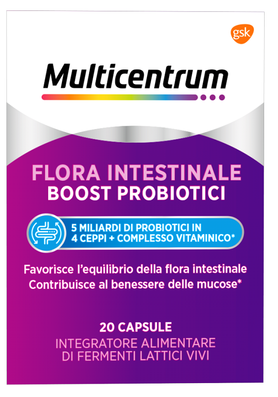 MULTICENTRUM FLORA INTESTINALE BOOST PROBIOTICI 20 CAPSULE - Farmastop