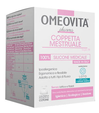 COPPETTA MESTRUALE OMEOVITA PHARMA TAGLIA M + SACCHETTO COTONE - Farmastop
