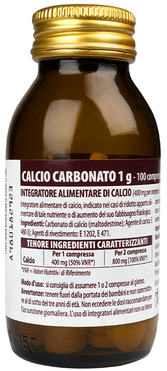 CALCIO CARBONATO NUOVA FORMULA 1 G 100 COMPRESSE - Farmastop