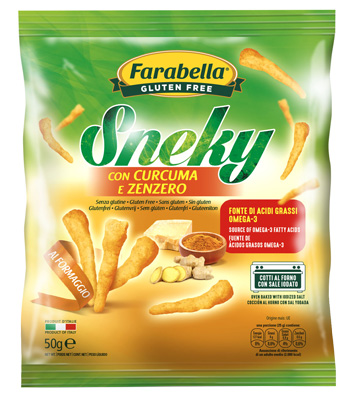 FARABELLA SNEKY FORMAGGIO CON CURCUMA E ZENZERO 50 G - Farmastop