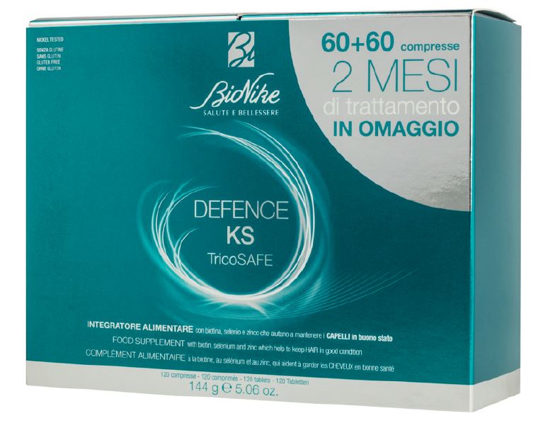 DEFENCE KS TRICOSAFE BIPACK 60 COMPRESSE + 60 COMPRESSE - Farmastop