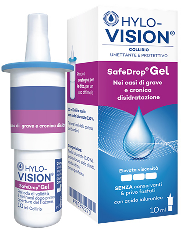 HYLOVISION SAFE DROP GEL 0,3% COLLIRIO UMETTANTE E PROTETTIVO 10 ML - Farmastop