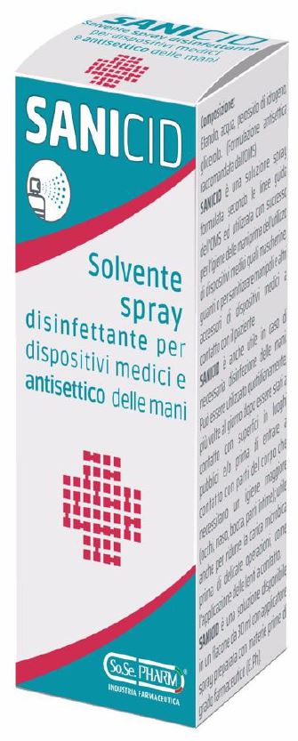 SANICID SOLUZIONE SPRAY PER DISINFEZIONE DISPOSITIVI MEDICI E ANTISETTICO MANI 30 ML - Farmastop
