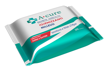 SALVIETTINA IGIENIZZANTE MILLEUSI A+CURE 20 PEZZI - Farmastop