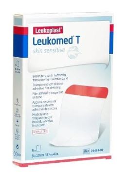 LEUKOMED T SKIN SENSITIVE MEDICAZIONE POST-OPERATORIA TRASPARENTE CON MASSA ADESIVA IN SILICONE 8X10 CM 5 PEZZI - Farmastop