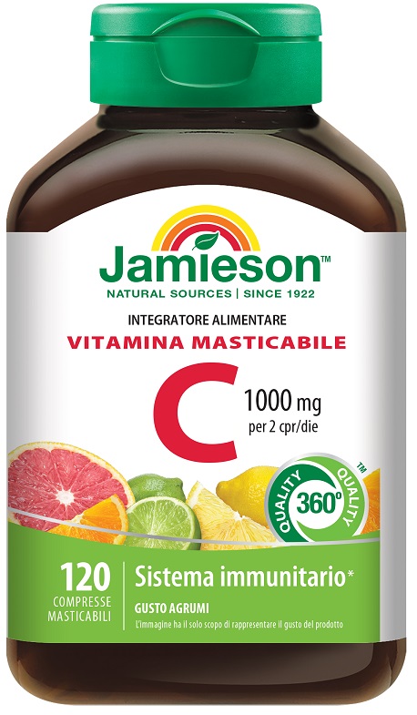 JAMIESON VITAMINA C 1000 MASTICABILE AGRUMI 120 COMPRESSE - Farmastop