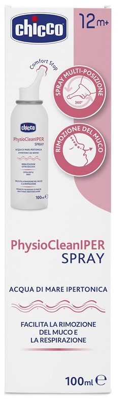 CHICCO PHYSIOCLEAN SOLUZIONE IPERTONICA SPRAY 100 ML - Farmastop
