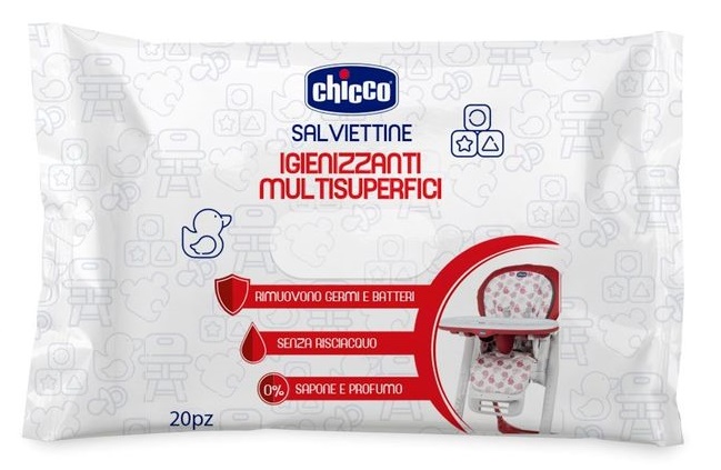 CHICCO SALVIETTINE IGIENIZZANTI 20 PEZZI - Farmastop