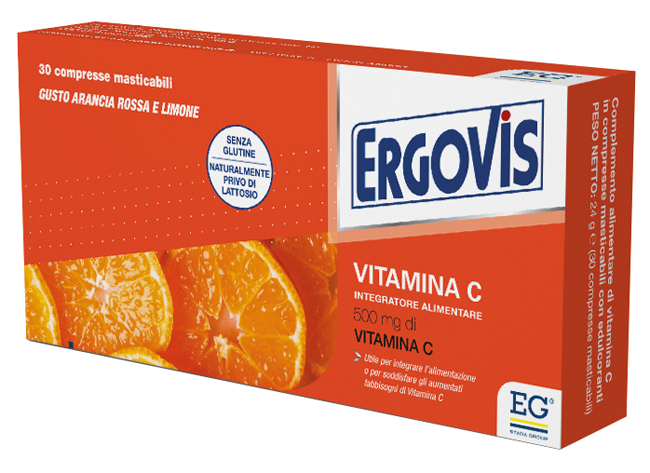 ERGOVIS VITAMINA C 500MG 30 COMPRESSE MASTICABILI - Farmastop