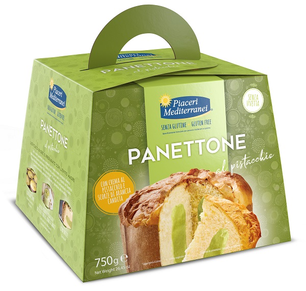 PIACERI MEDITERRANEI PANETTONE AL PISTACCHIO 750 G - Farmastop