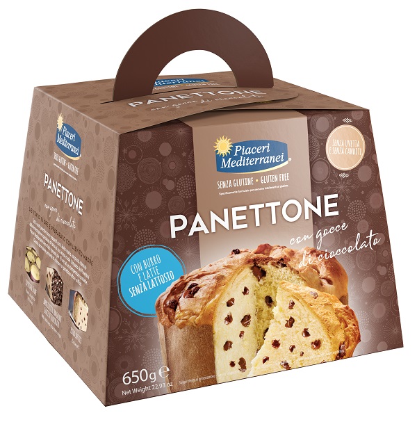 PIACERI MEDITERRANEI PANETTONE GOCCE DI CIOCCOLATO 650 G - Farmastop