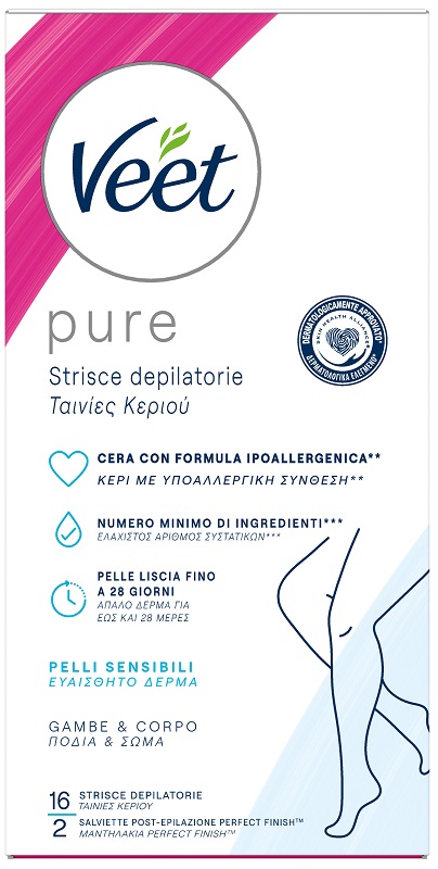 VEET STRISCE CORPO IPOALLERGENICHE 16 PEZZI - Farmastop