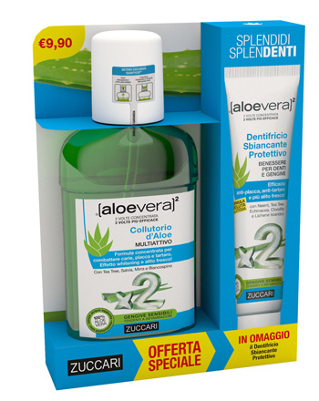 ALOEVERA2 COLLUTORIO 250 ML + DENTRIFICIO 100 ML OFFERTA SPECIALE - Farmastop