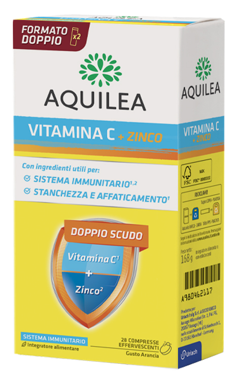 AQUILEA VITAMINA C 14 COMPRESSE EFFERVESCENTI BIPACK - Farmastop