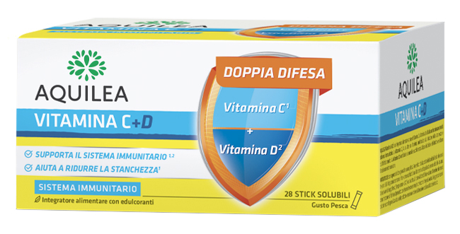 AQUILEA VITAMINA C+D 28 BUSTINE STICK - Farmastop