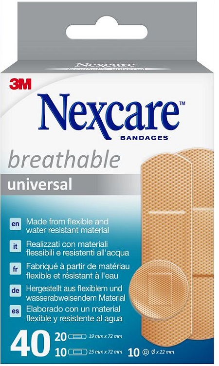 CEROTTO PREPARATO 3M NEXCARE UNIVERSAL N0340AS ASSORTITI 20 CEROTTI 19X72MM + 10 CEROTTI 25X72MM + 10 CEROTTI TONDI 22,5MM - Farmastop