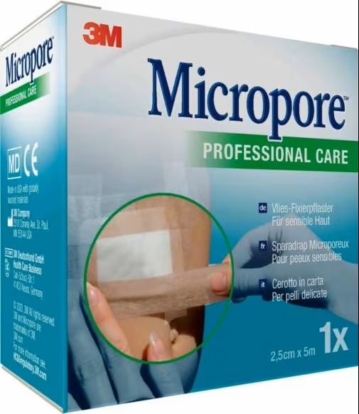 CEROTTO IN CARTA 3M MICROPORE SURGICAL TAPE TAN M5X25MM - Farmastop