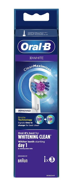 ORALB 3DWHITE EB18 TESTINA PER SPAZZOLINO ELETTRICO 3 PEZZI - Farmastop
