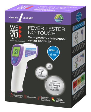 TERMOMETRO A INFRAROSSI SENZA CONTATTO WECAREYU FEVER TESTER NO TOUCH 1 PEZZO - Farmastop