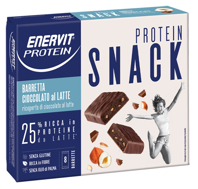 ENERVIT PROTEIN SNACK CIOCCOLATO LATTE 8 BARRETTE 27 G - Farmastop