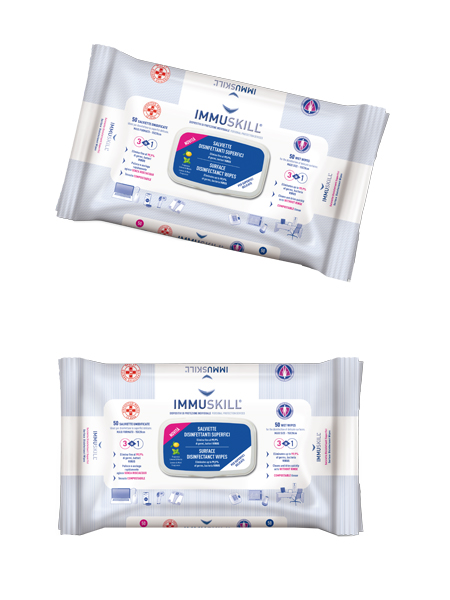 IMMUSKILL SALVIETTE DISINFETTANTI SUPERFICI 50 PEZZI - Farmastop