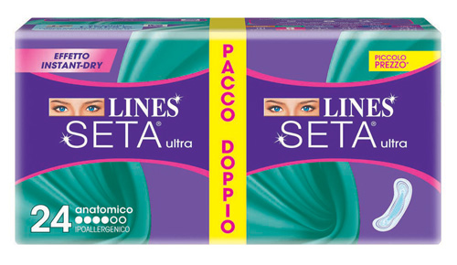 LINES SETA ULTRA ASSORBENTE ANATOMICO 24 PEZZI - Farmastop