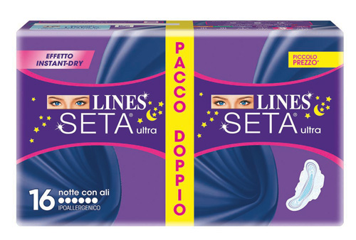 LINES SETA ULTRA ASSORBENTE NOTTE 16 PEZZI - Farmastop