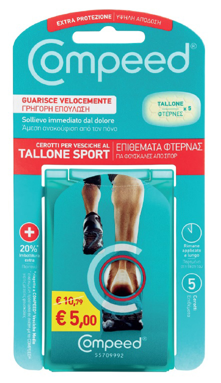 COMPEED CEROTTI PER VESCICHE AL TALLONE SPORT 5 PEZZI PROMO 5 EURO - Farmastop