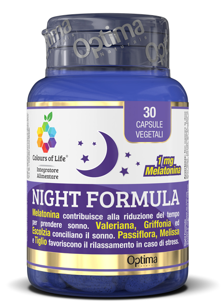 COLOURS OF LIFE NIGHT FORMULA 30 CAPSULE VEGETALI 550 MG - Farmastop