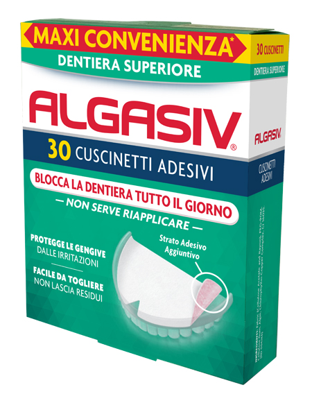 ALGASIV ADESIVO PER PROTESI DENTARIA SUPERIORE 30 PEZZI - Farmastop
