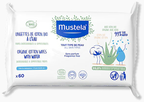 MUSTELA SALVIETTE ACQUA COT BIO 60 PEZZI - Farmastop