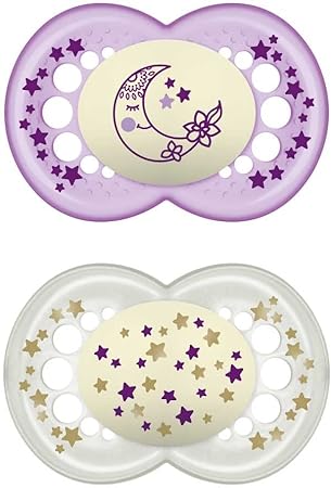 MAM SUCCHIETTO ORIGINAL NIGHT 6+ MESI SILICONE FEMMINA 2 PEZZI - Farmastop