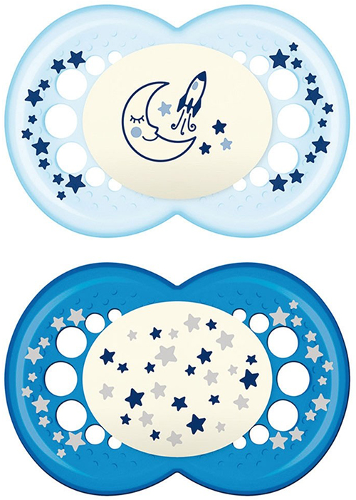 MAM NIGHT SUCCHIETTO 6+ MESI SILICONE DOPPIO MASCHIO - Farmastop