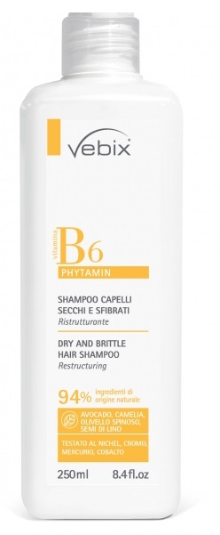 VEBIX PHYTAMIN B6 SHAMPOO CAPELLI SECCHI SFIBRATI RISTRUTTURANTE 250 ML - Farmastop