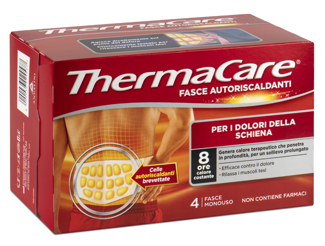 FASCIA AUTORISCALDANTE A CALORE TERAPEUTICO THERMACARE SCHIENA 4 PEZZI - Farmastop