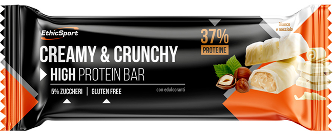 CREAMY&CRUNCHY BARRETTA PROTEICA BIANCO/NOCCIOLA 30 G - Farmastop