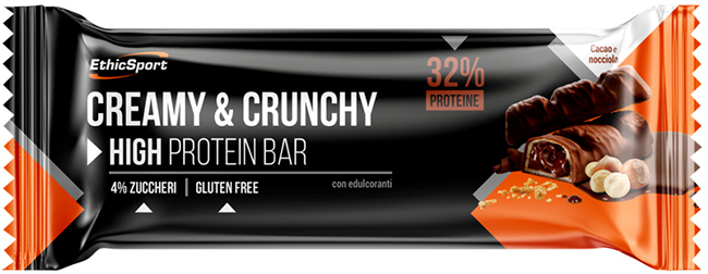 CREAMY&CRUNCHY BARRETTA PROTEICA CACAO/NOCCIOLA 30 G - Farmastop