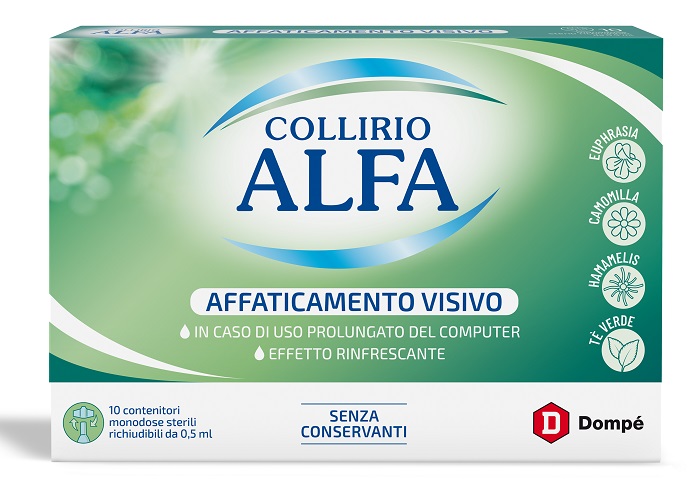 COLLIRIO ALFA AFFATICAMENTO VISIVO 10 PEZZI MONODOSE - Farmastop