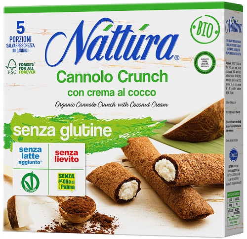 NATTURA CANNOLO CRUNCH CON CREMA AL COCCO BIO 5 PEZZI DA 25 G - Farmastop