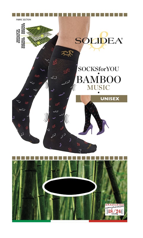 SOCKS FOR YOU BAMBOO MUSIC GAMBALETTO NERO XL - Farmastop